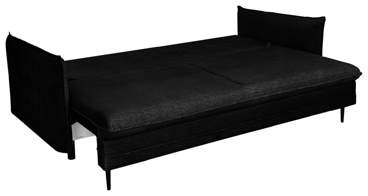 Schlafsofa Mit Bettkasten Melody Schwarz B: 216 Cm - Schwarz, Design, Textil (216/96/102cm) - MID.YOU