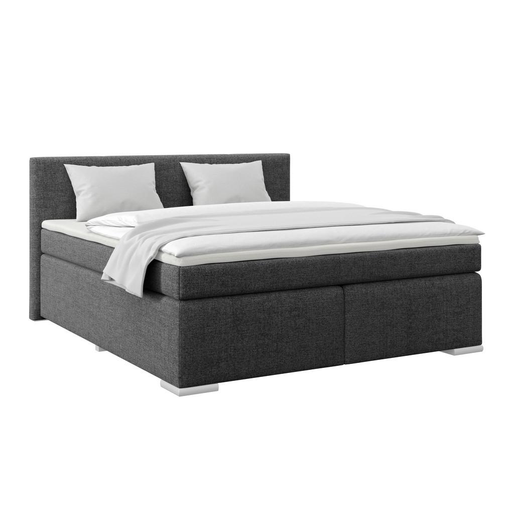 Boxspringbett mit Topper 160x200 Mira Graphitfarben