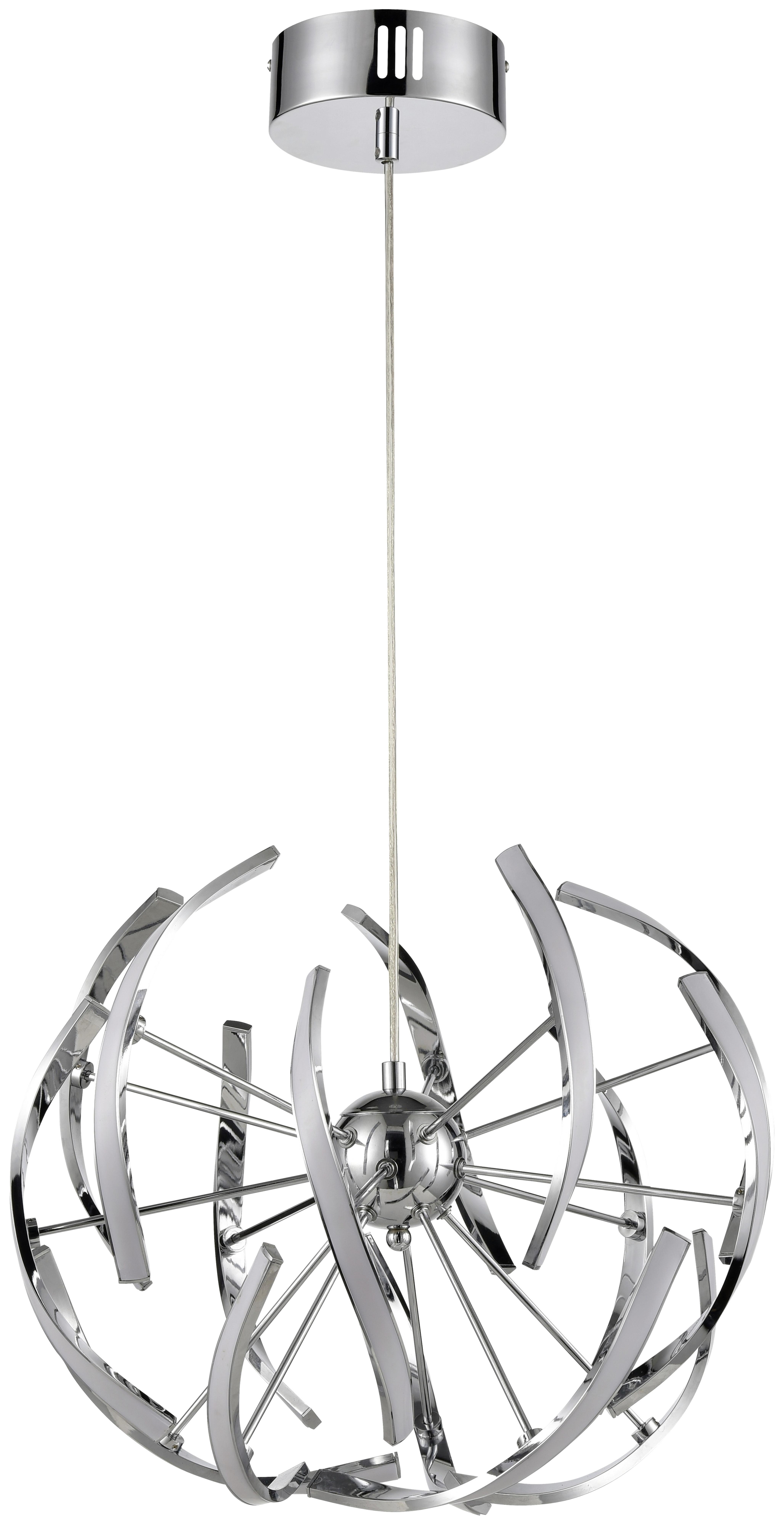 LED-Hängeleuchte Melissa H: 120 cm 1-Flammig Chromfarben - Chromfarben, MODERN, Kunststoff/Metall (46/120cm) - Luca Bessoni