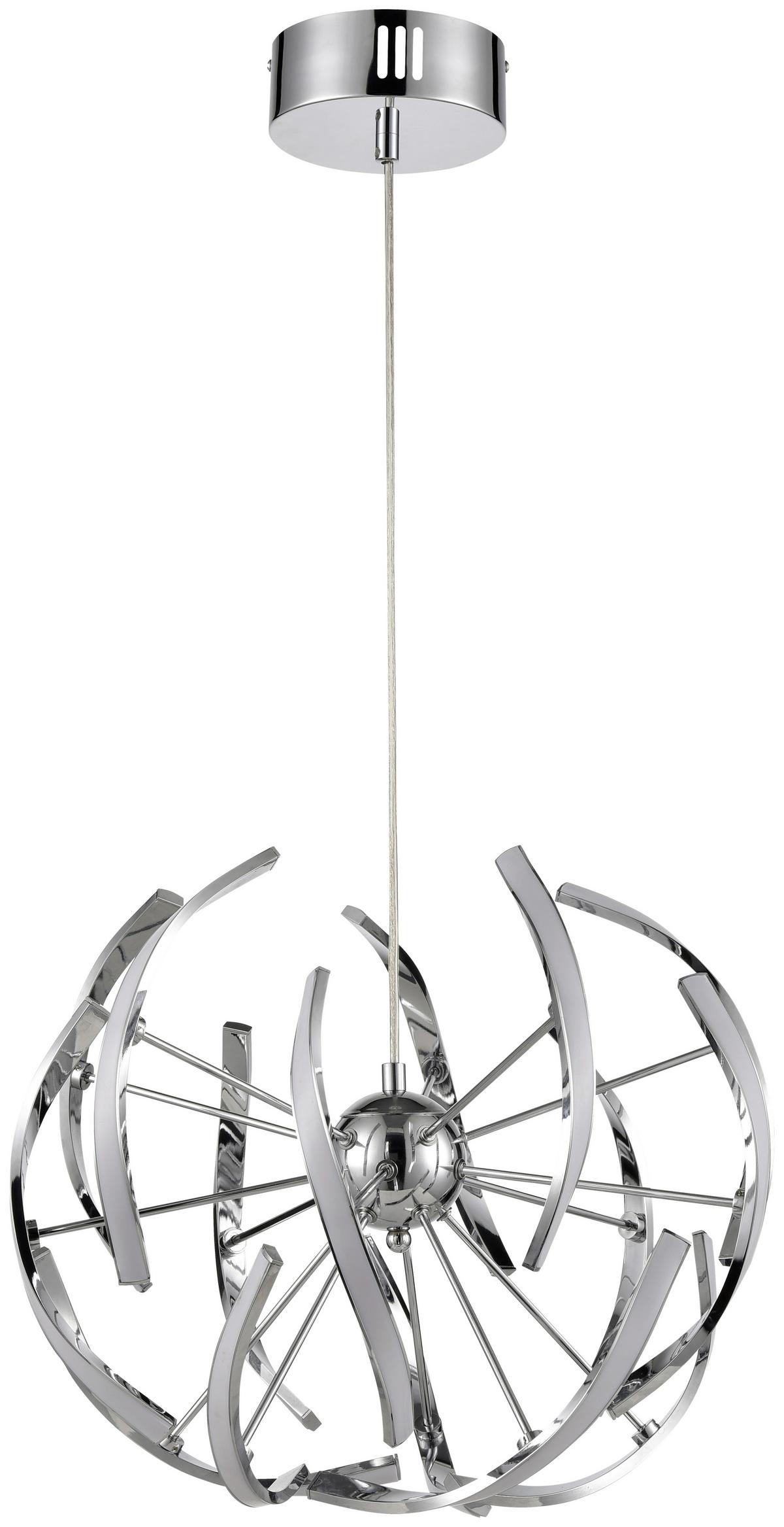 Led-hängeleuchte Melissa H: 120 Cm 1-Flammig Chromfarben - Chromfarben, MODERN, Kunststoff/Metall (46/120cm) - Luca Bessoni