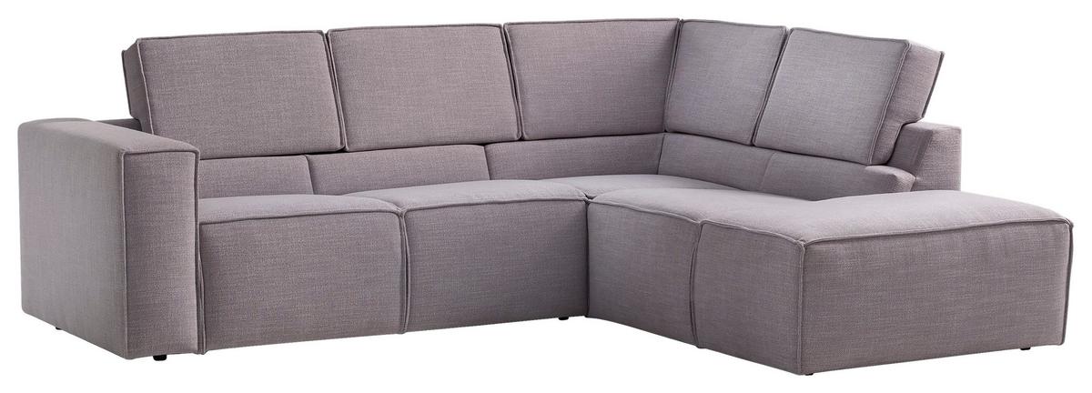 Ecksofa Dice Grau 275x220 Cm - Schwarz/Grau, MODERN, Textil (275/220cm) - Trendmanufaktur