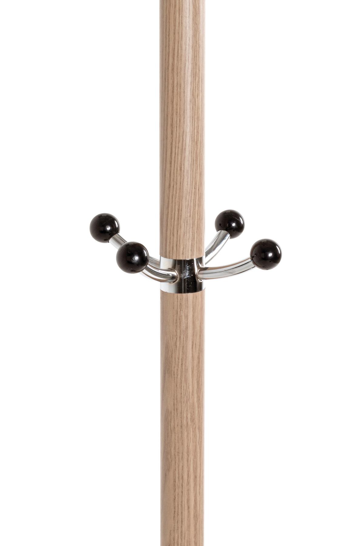 ŠATNÍ STOJAN MUCKI - černá/barvy dubu, Moderní, kov/kámen (39/171cm) - Mömax