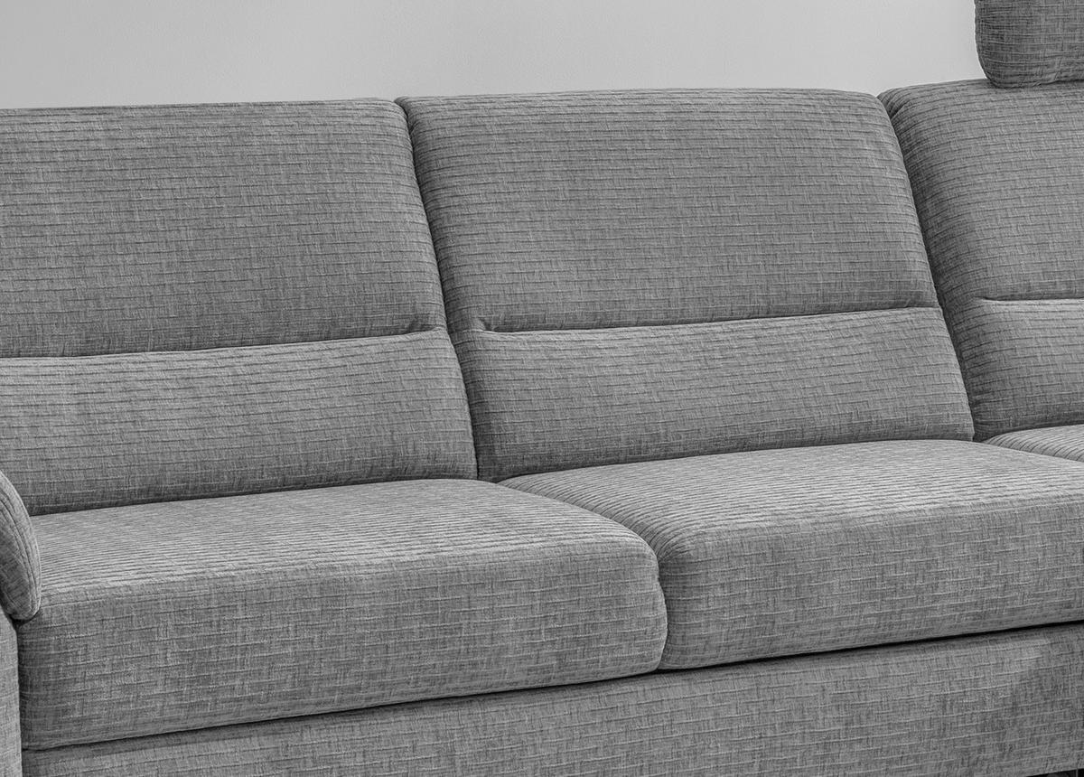 Ecksofa Cavoli, Grau S: 279x176 cm - Schwarz/Grau, MODERN, Textil (279/176cm) - Livetastic