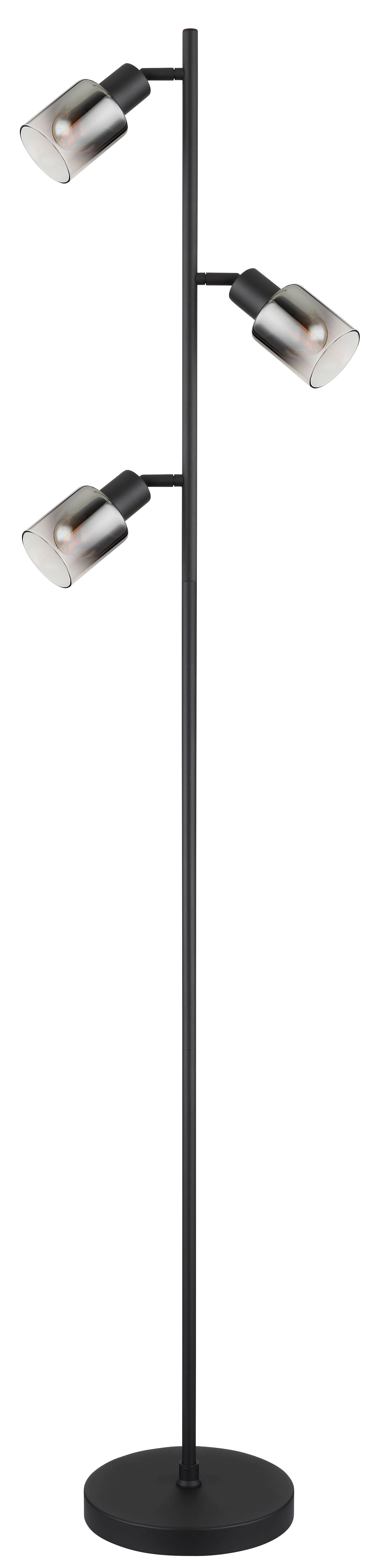 Állólámpa Timo - fekete, Modern, Üveg/fém (23/154cm) - Luca Bessoni