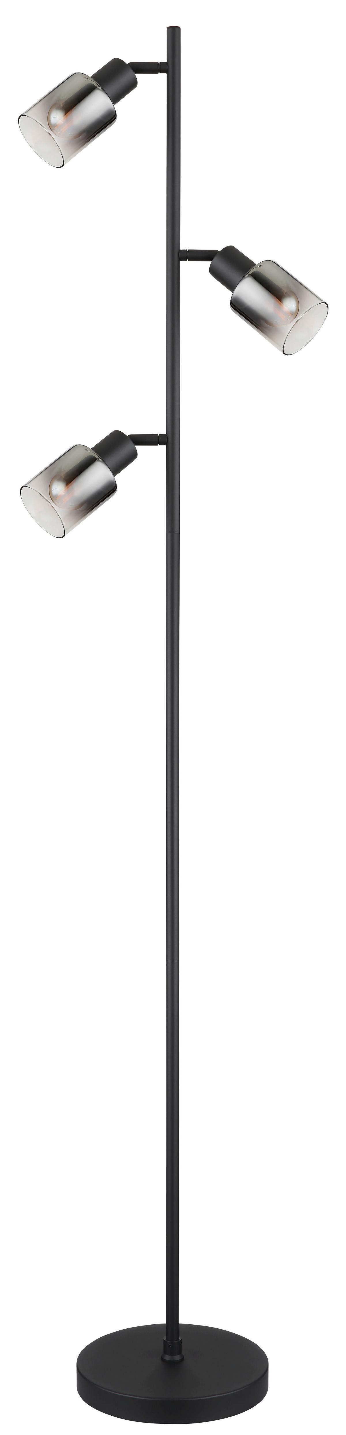 Stehlampe Timo Schwarz Elegant - Schwarz, MODERN, Glas/Metall (23/154cm) - Luca Bessoni