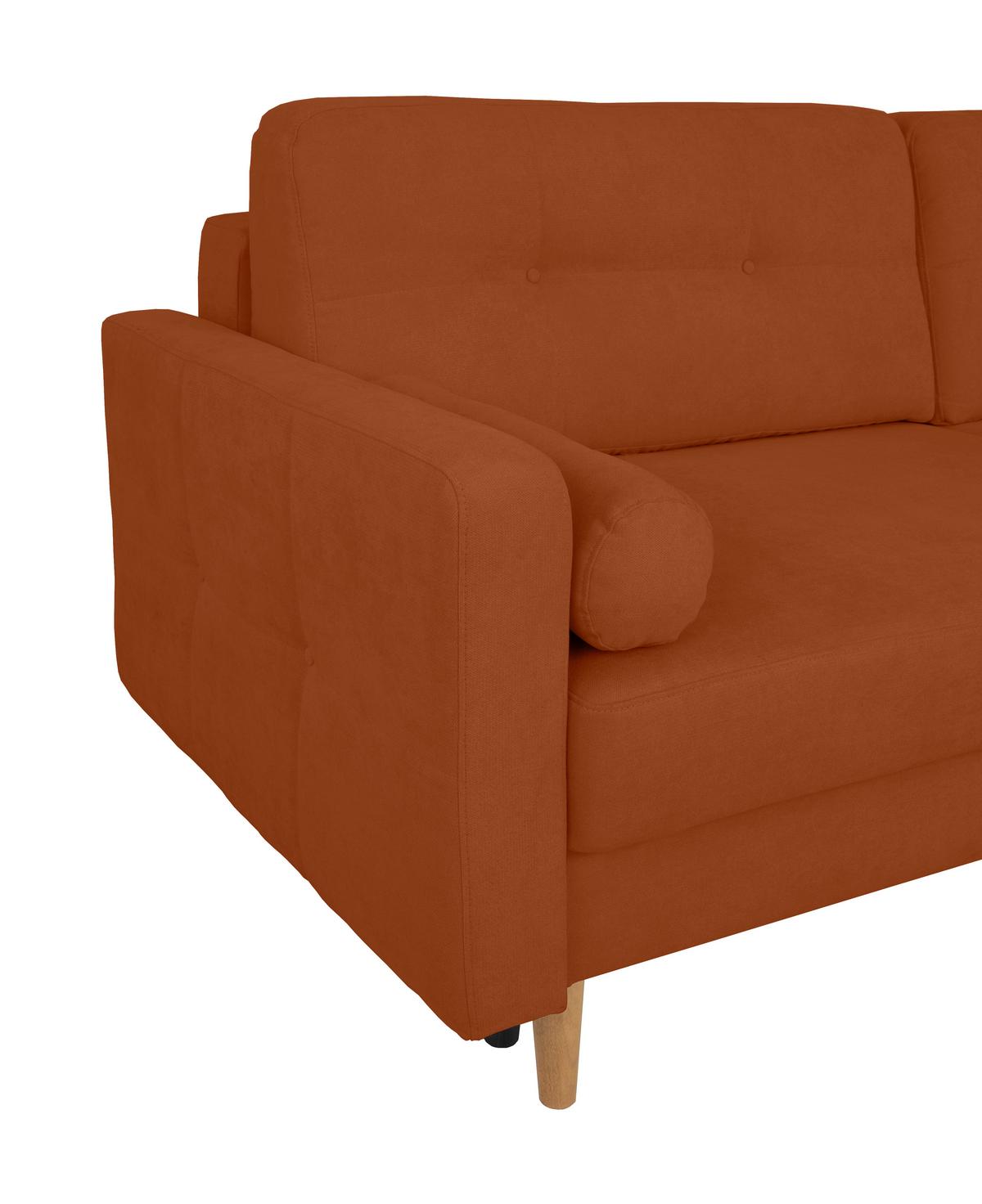 Schlafsofa Noret, Terracotta B: 222 Cm - Buchefarben/Terracotta, Design, Textil (222/93/99cm) - MID.YOU