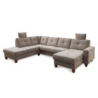 Sedacia súprava do U VARESE, ľavá, sivohnedá ženilka - farba duba/taupe, Modern, drevo/textil (222/318/164cm) - James Wood