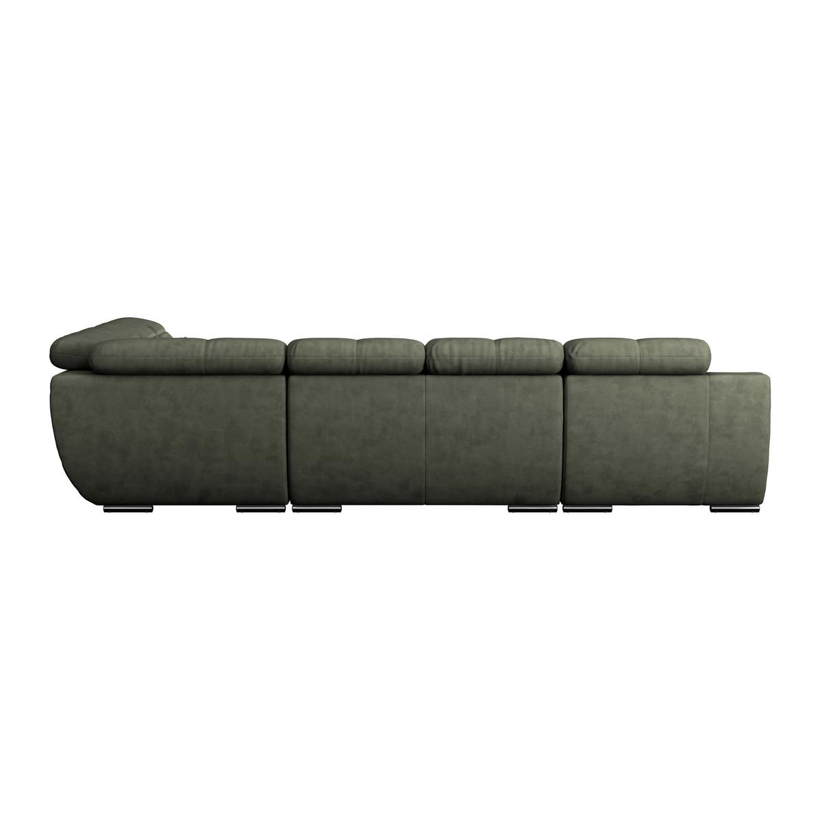 Sedacia súprava MULTI, pravá, tmavozelená farba - tmavozelená/chrómová, Modern, kov/textil (184/345/228cm) - Luca Bessoni
