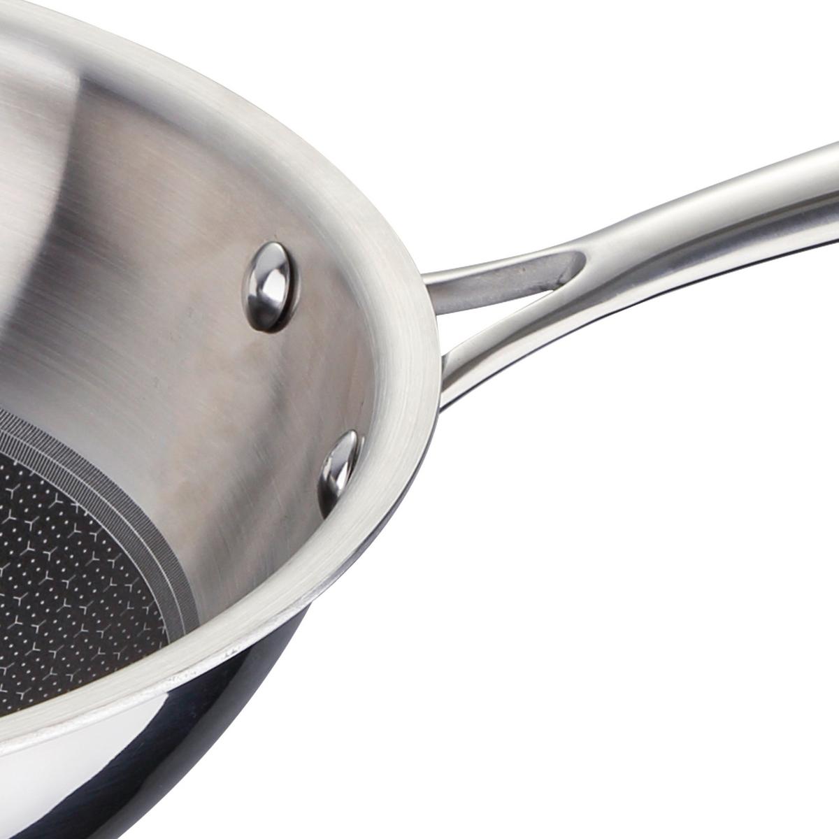 Wok Hi-Tech 3 Ø 53 cm Edelstahl Antihaftbeschichtet - Edelstahlfarben/Schwarz, Basics, Metall (53/29,5/9cm) - Masterpro