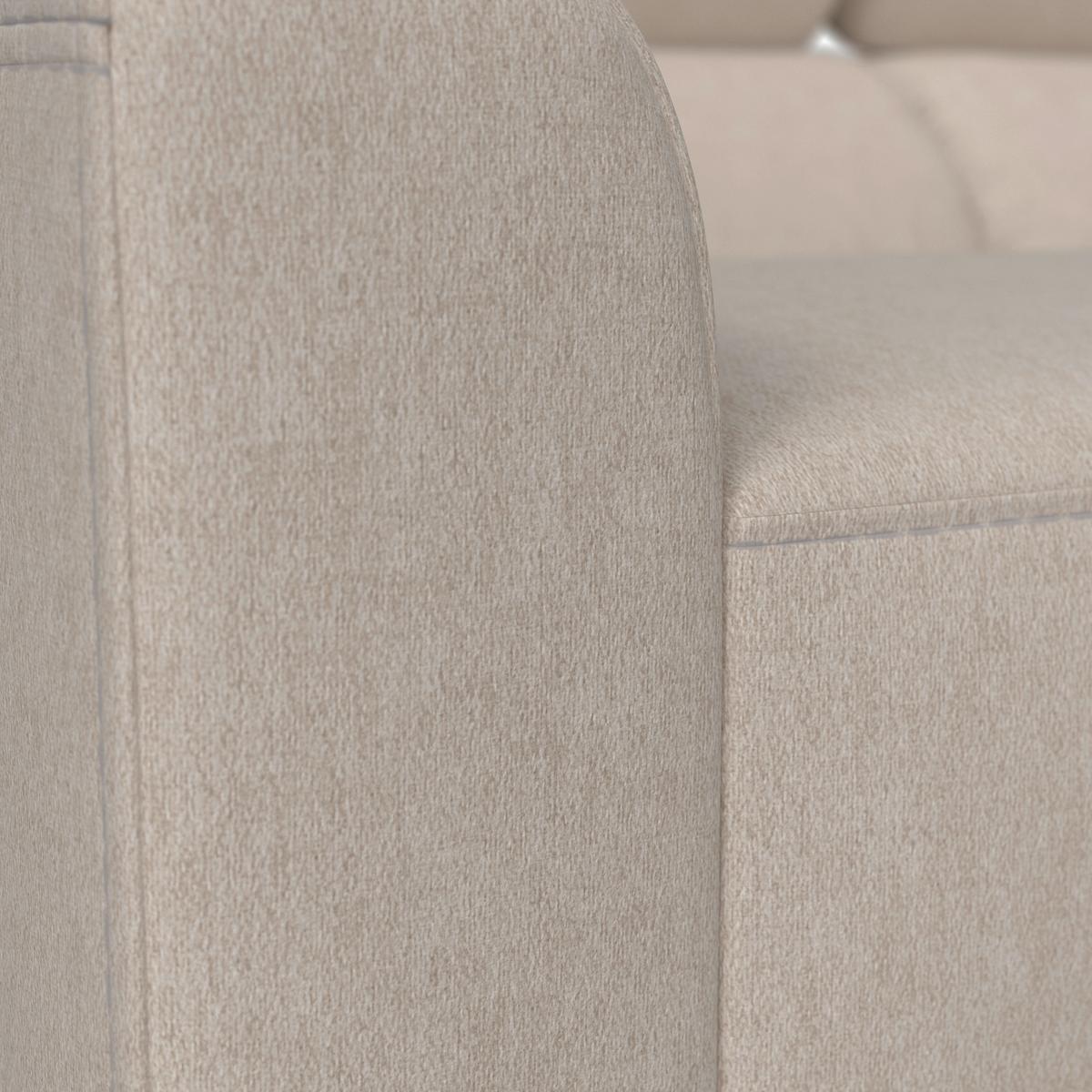 Sedací souprava FIBU, béžová barva - barvy stříbra/béžová, Moderní, kov/dřevo (211/71/146cm) - Bessagi Home