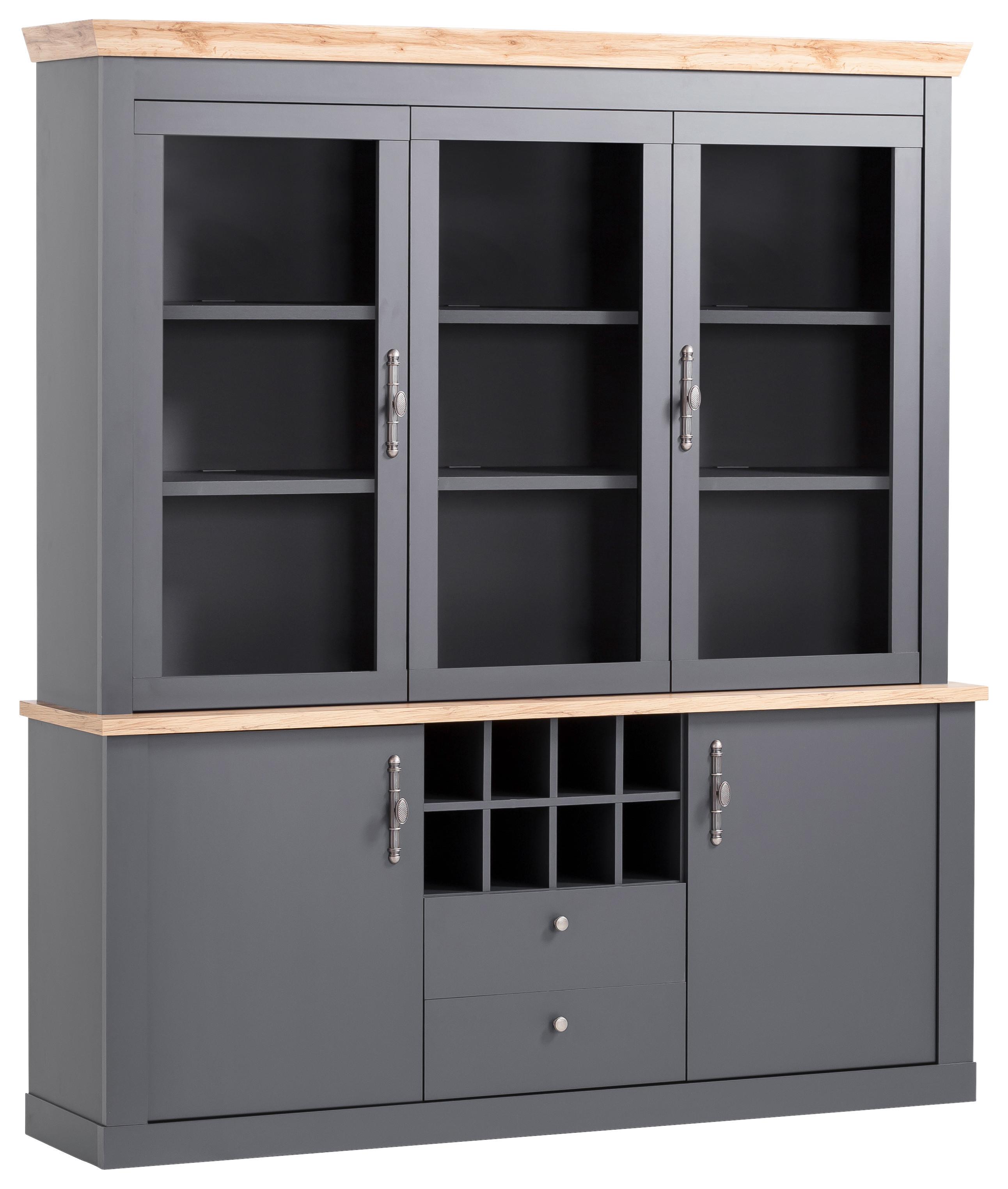 Buffet Catania Anthrazit/Eiche Dekor B: 184cm - Anthrazit/Eiche Wotan, Design, Holzwerkstoff (184/205/44cm) - MID.YOU