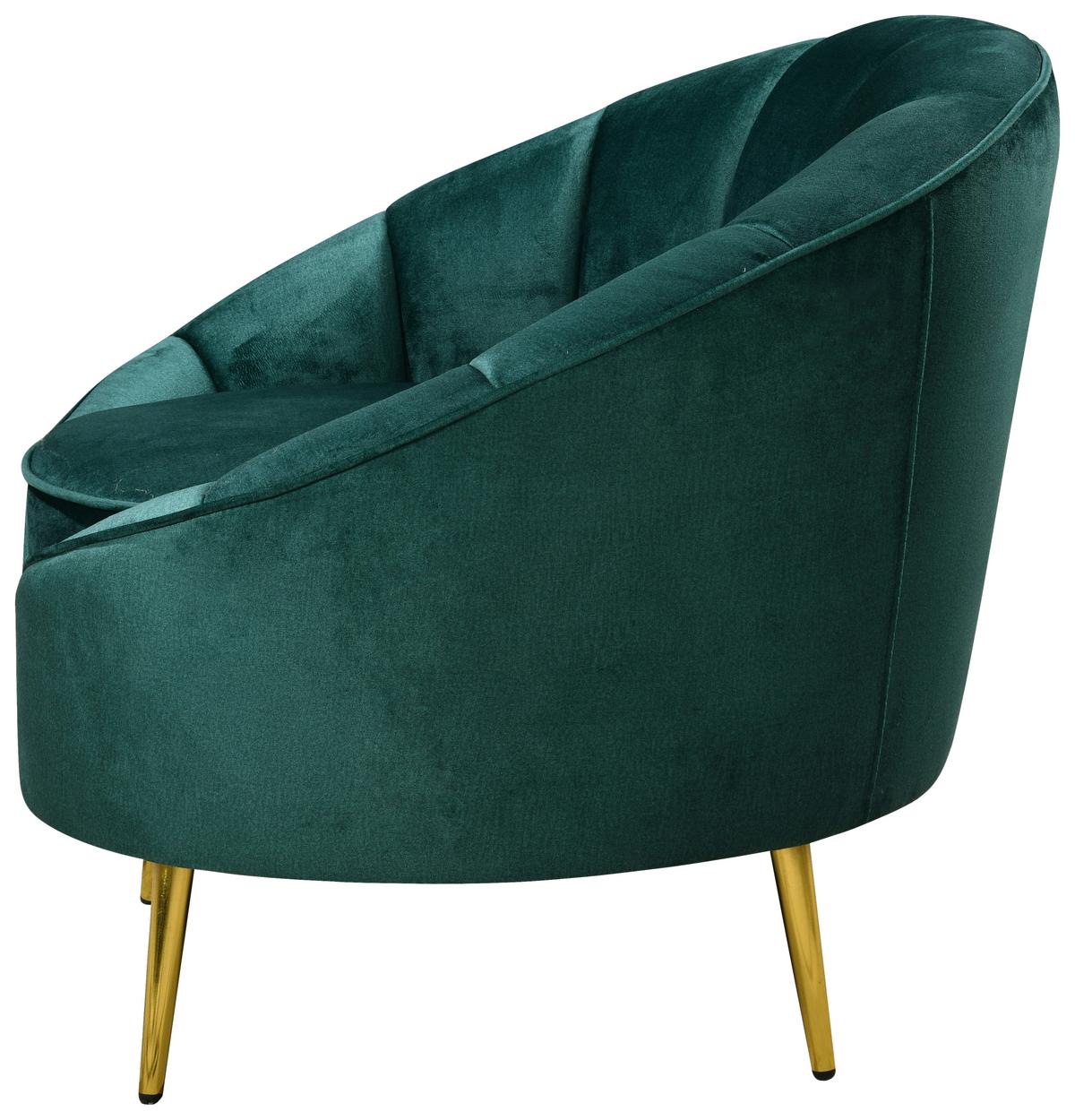 Fotel Stella - zöld, Design, textil/fa (87/76/82cm) - Livetastic