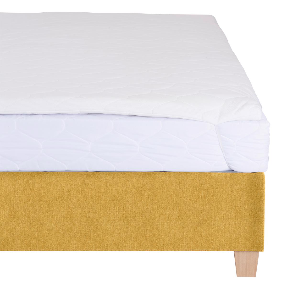 Polsterbett mit Bettkasten 160x200 Bellagio Gelb - Gelb/Buchefarben, KONVENTIONELL, Holz/Textil (160/200cm)