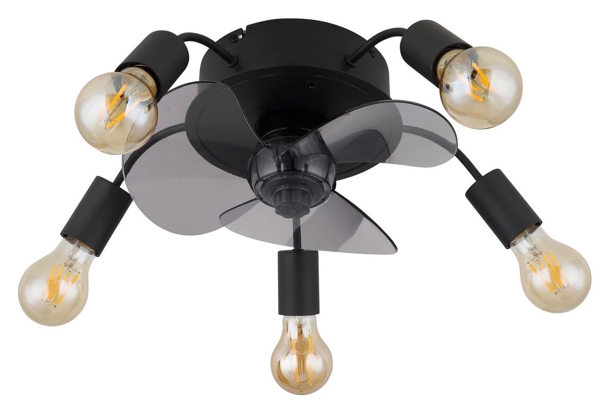 DECKENVENTILATOR 03647 ALISHA - Hellgrau/Schwarz, Basics, Kunststoff/Metall (42/15cm) - Globo