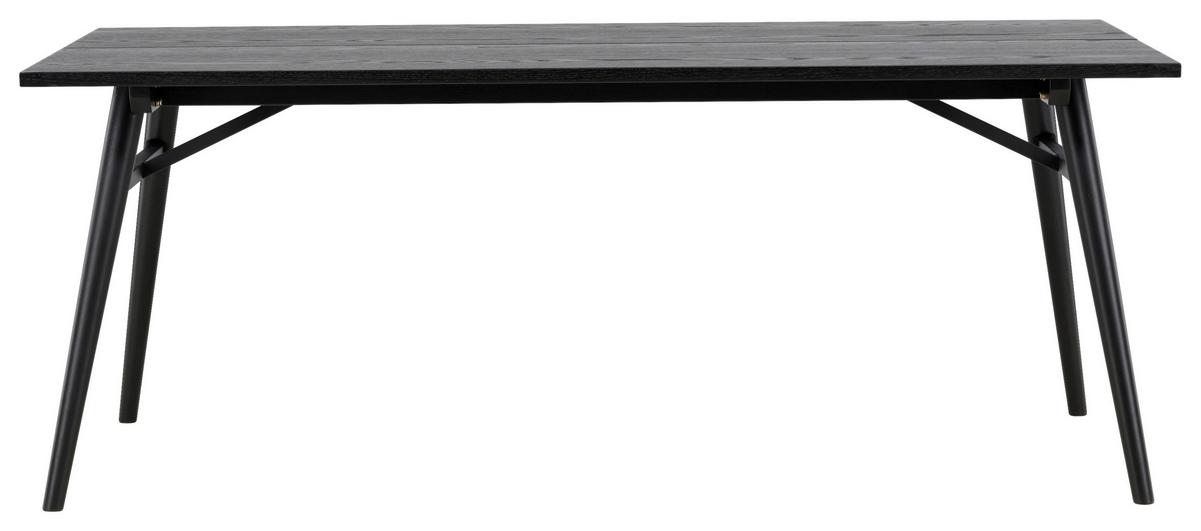 ESSTISCH SLEEK - Schwarz, Design, Holzwerkstoff/Metall (195/95/75cm) - Livetastic