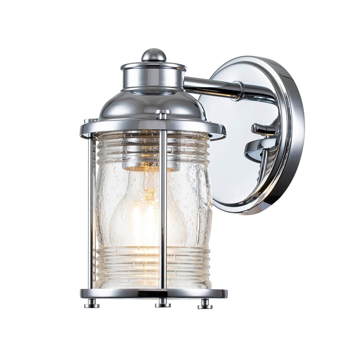 Bad-Wandleuchte IP44 Chromfarben L: 12,7 cm - Chromfarben, KONVENTIONELL, Glas/Metall (20,6/12,7/16,9cm) - Elstead Lighting