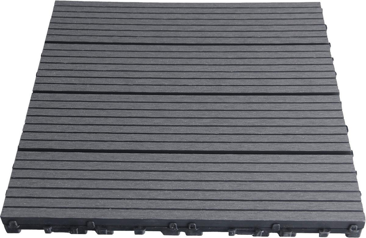 TERRASSENFLIESE NOAH 9ER-SET - Anthrazit, Basics, Holzwerkstoff/Kunststoff (30/30/2,2cm) - Beldano