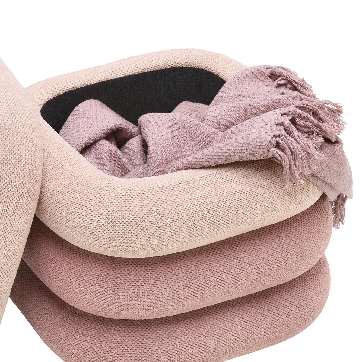 Taburetka SOPHIE, ružová/tmavotužová ženilka - svetlohnedá/červenohnedá, Modern, kompozitné drevo/textil (39,5/40/39,5cm) - Mömax