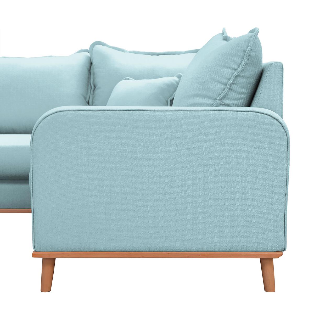 Wohnlandschaft Beata Hellblau U:170x296x167cm - Wengefarben/Hellblau, Design, Textil (170/296/167cm) - Livetastic