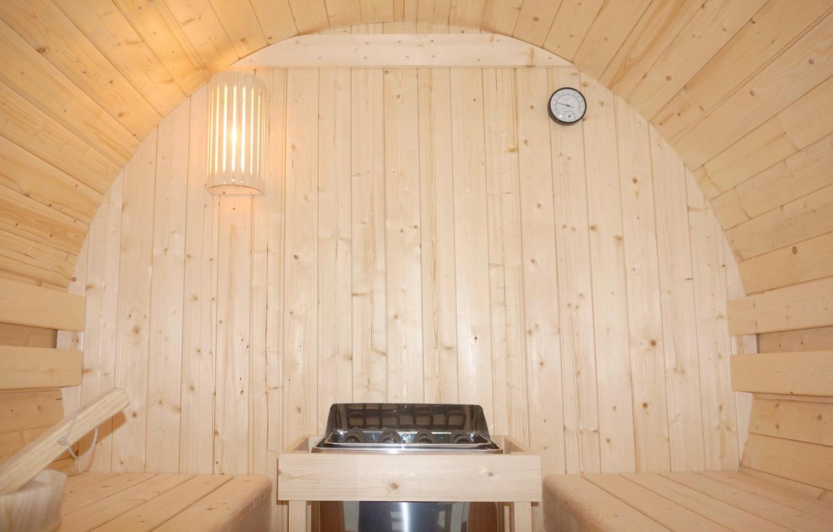 Saunafass Tromsö Fichtefarben B: 180 Cm - Fichtefarben, KONVENTIONELL, Glas/Holz (189/180/191,5cm) - Sanotechnik