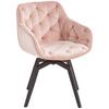 Armlehnstuhl Avegno Rosa mit drehbare Sitzfläche - Schwarz/Rosa, MODERN, Holz/Textil (58/83/63cm) - Livetastic