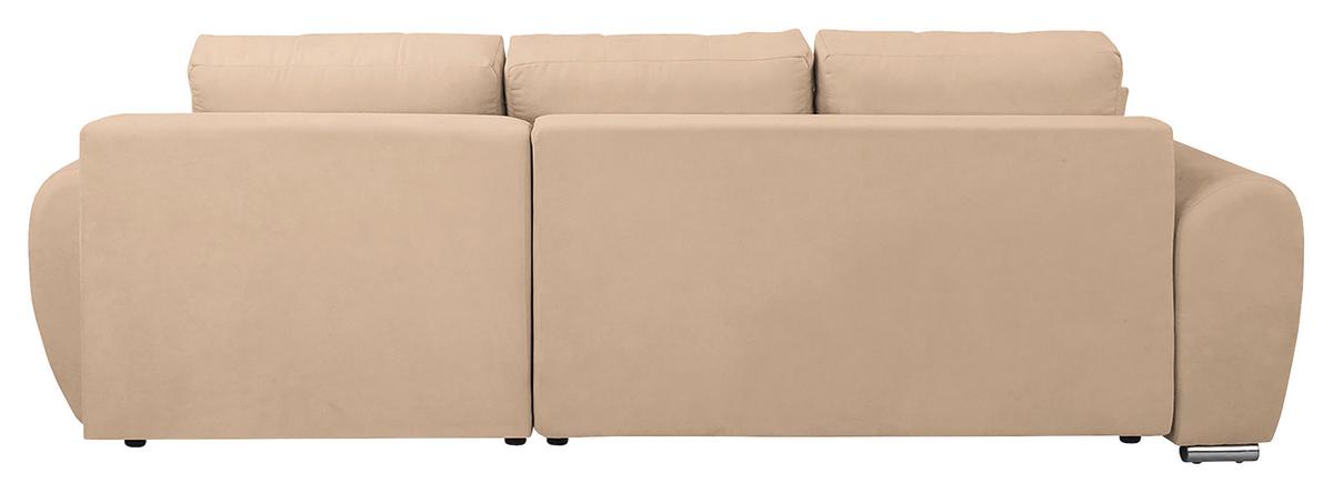 Ecksofa Azzuro Beige S: 256x175 cm - Beige/Silberfarben, Design, Textil (256/175cm) - Livetastic