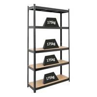 Schwerlastregal Simon 180x120x40 Cm - Schwarz, KONVENTIONELL, Holzwerkstoff/Metall (180/120/40cm) - Homezone