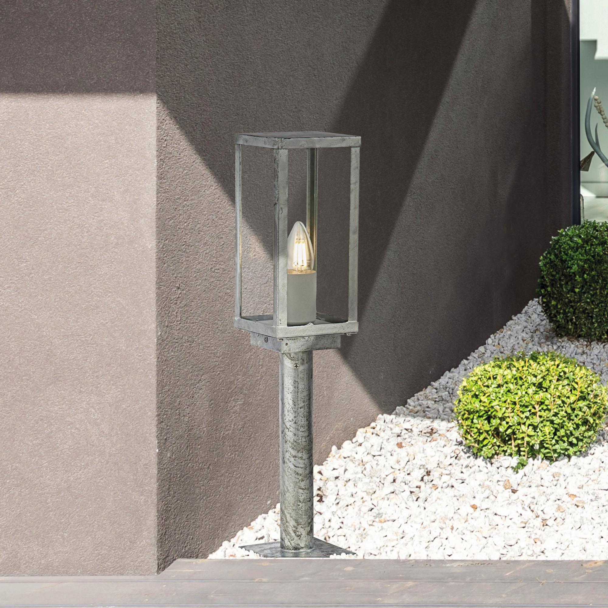 Außenleuchte 090151-500si Box II Outdoor - Klar/Silberfarben, Basics, Glas/Metall (11/11/50cm)