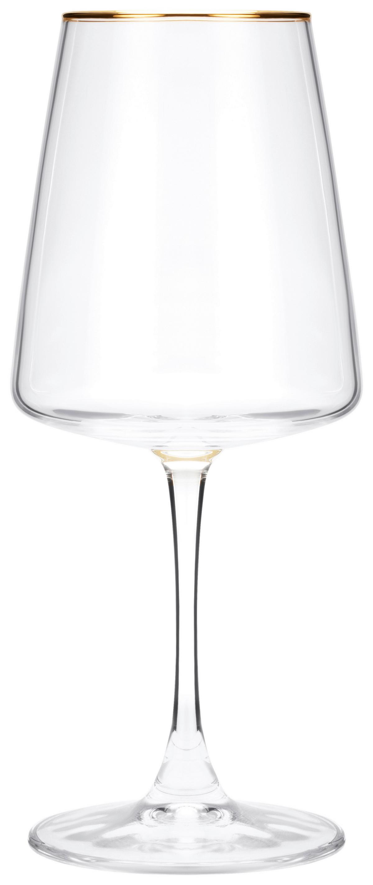 Weißweinglas Winona - Klar/Goldfarben, Basics, Glas (6/20.5cm) - Luca Bessoni