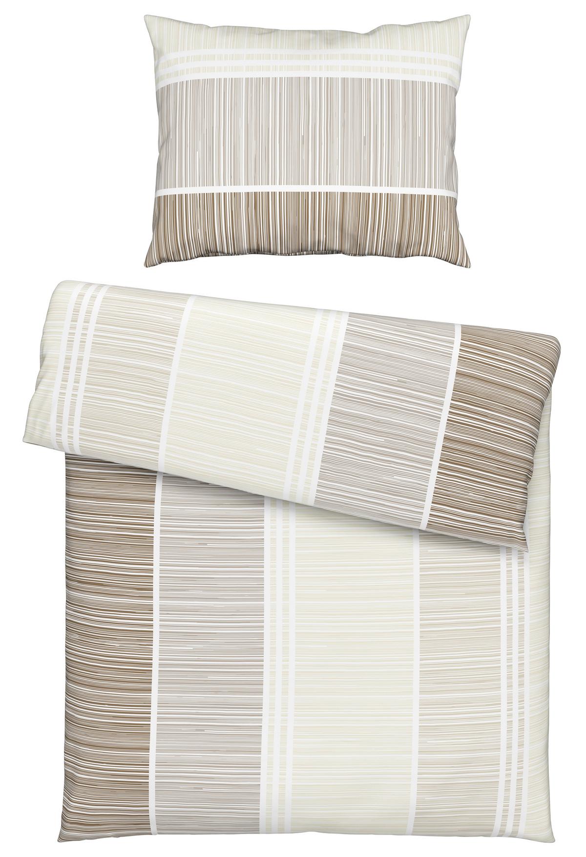 Ágyneműhuzat-garnitúra Ilvi - bézs/barna, Konventionell, textil (140/200cm) - Ondega
