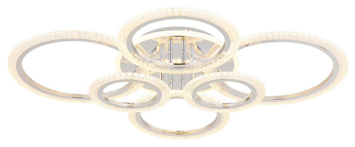 LED-Deckenleuchte Memory-Funktion - Klar/Chromfarben, Design, Kunststoff/Metall (78/60,5/11,5cm) - Globo