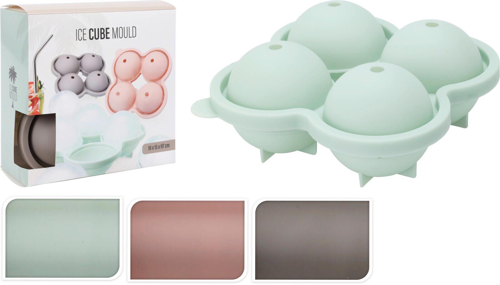 Eiswürfelform Tio - Hellrosa/Grau, Basics, Kunststoff (16/15/7cm)