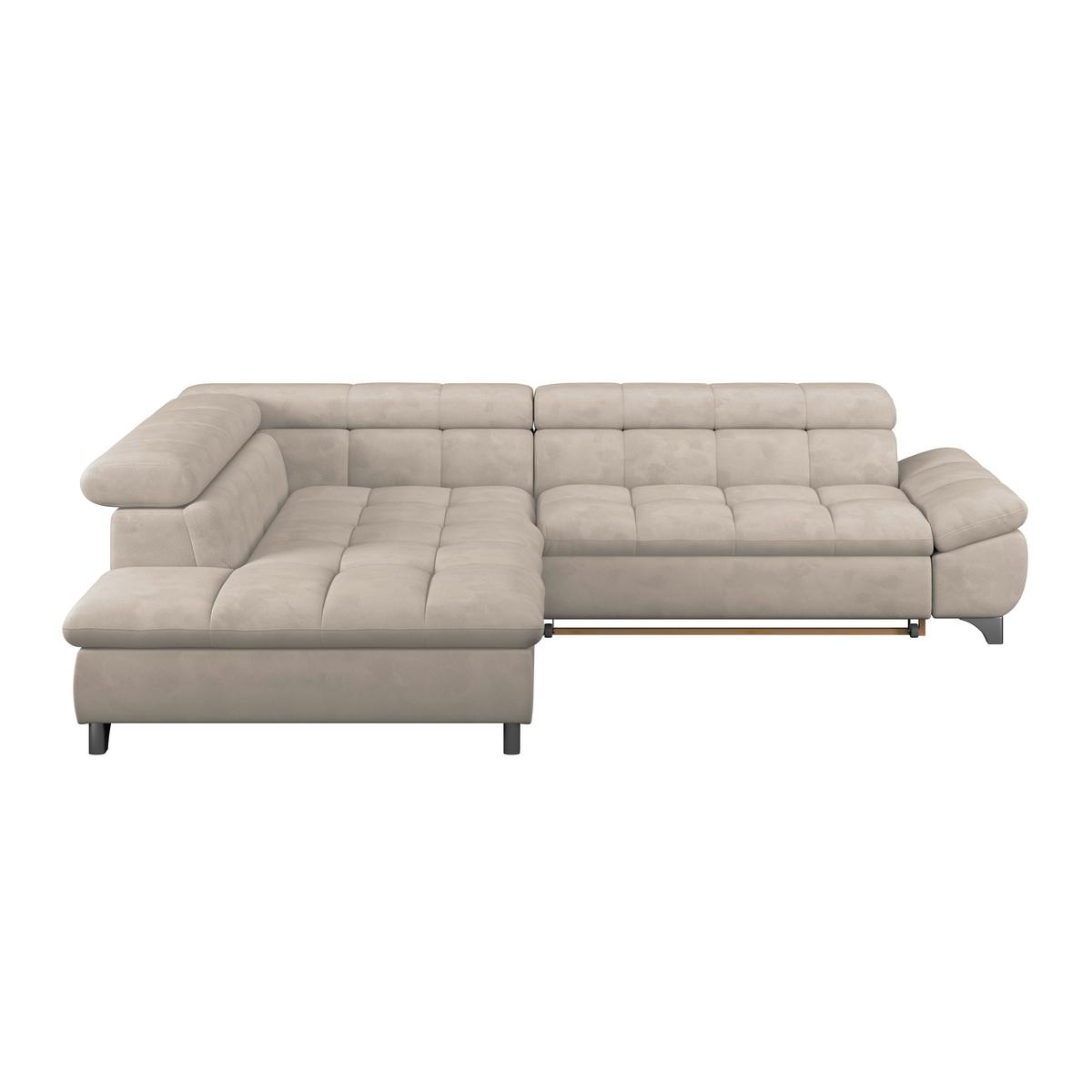 Ecksofa Gemini Naturfarben, B: 234cm - Chromfarben/Naturfarben, KONVENTIONELL, Textil (234/312cm)