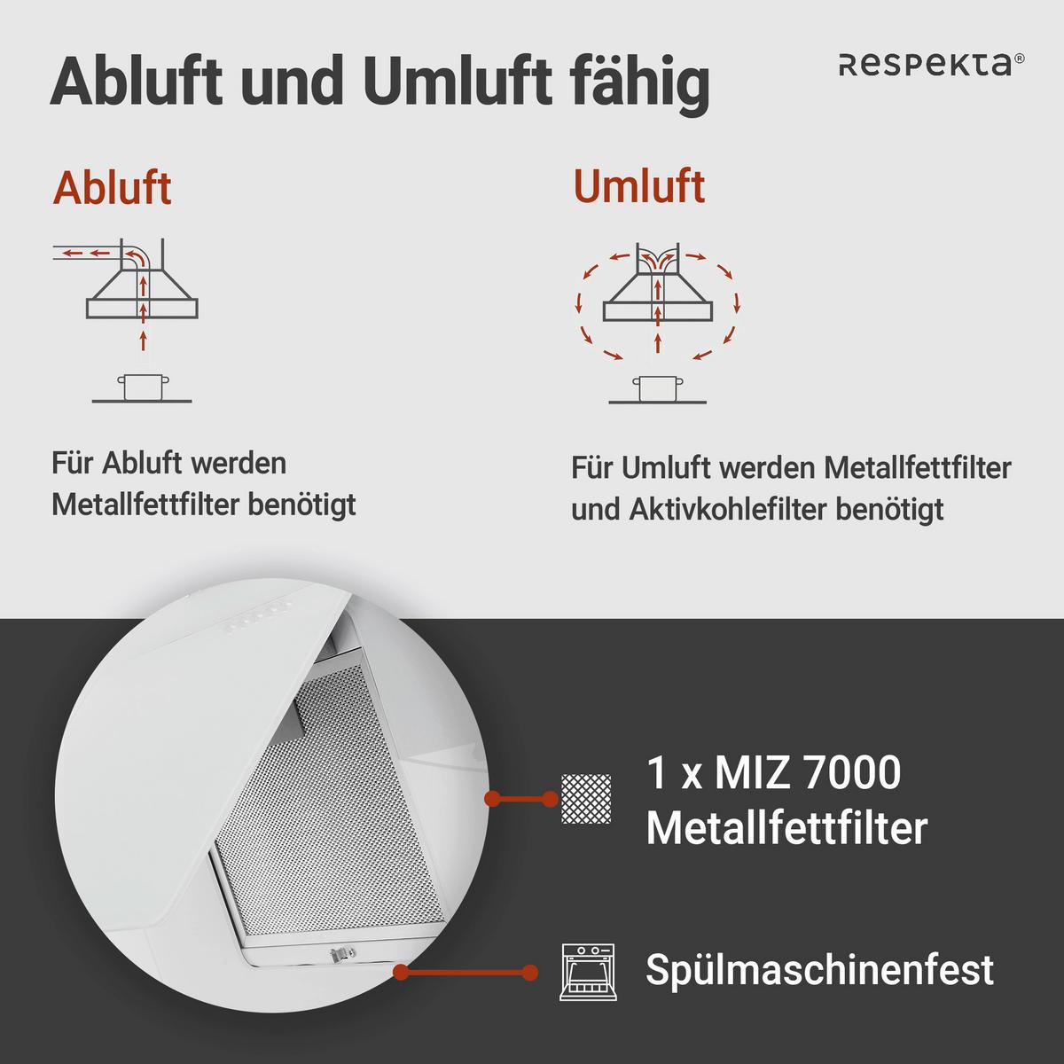 Dusntabzugshaube Leila Weiß B: 59,8 Cm, Led - Weiß, Trend, Glas/Metall (59,8/72,7-110,7/30,5cm) - Respekta