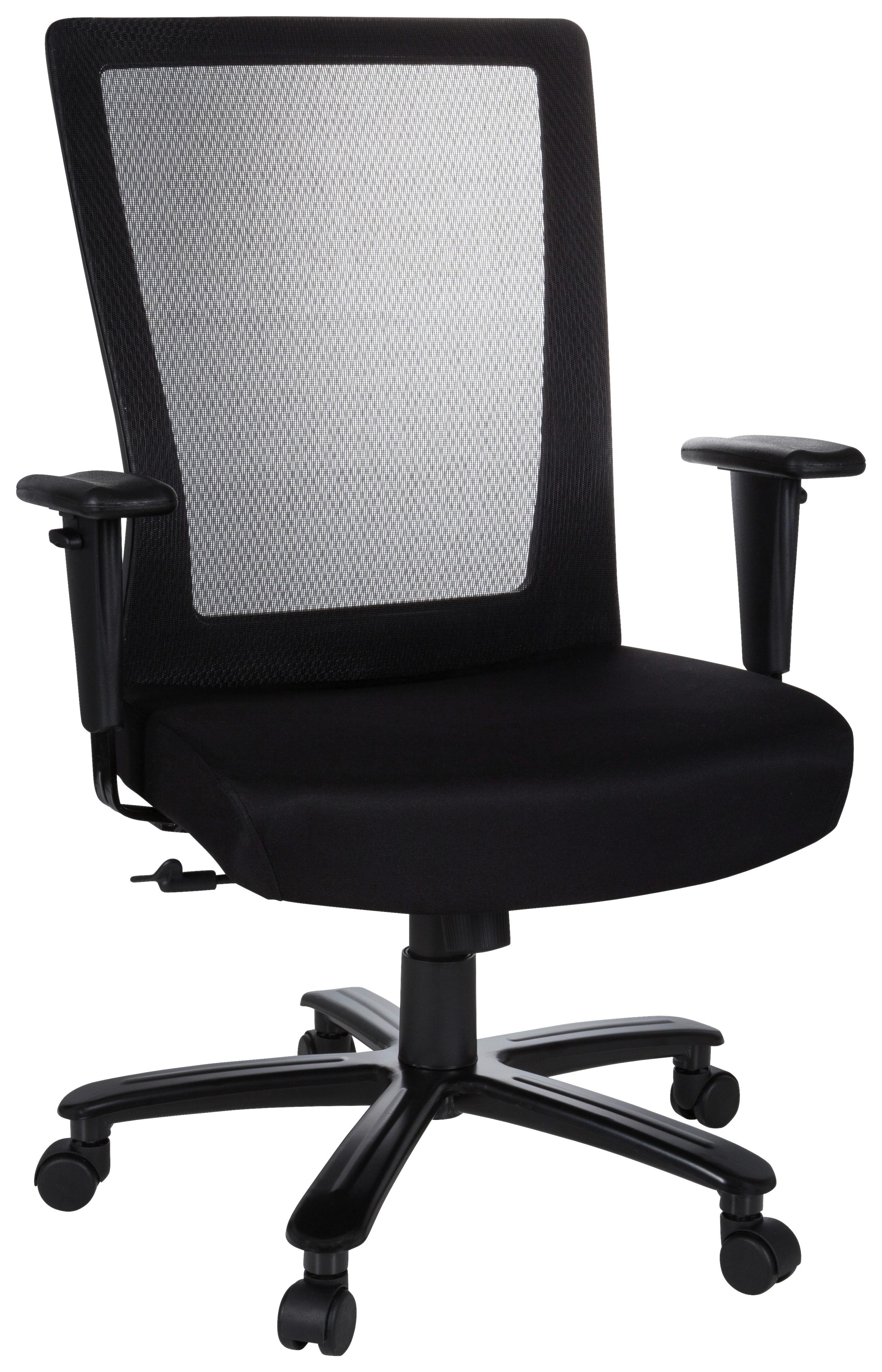 Drehstuhl XXL Extender - Chromfarben/Schwarz, MODERN, Kunststoff/Textil (72/120/65cm) - MID.YOU