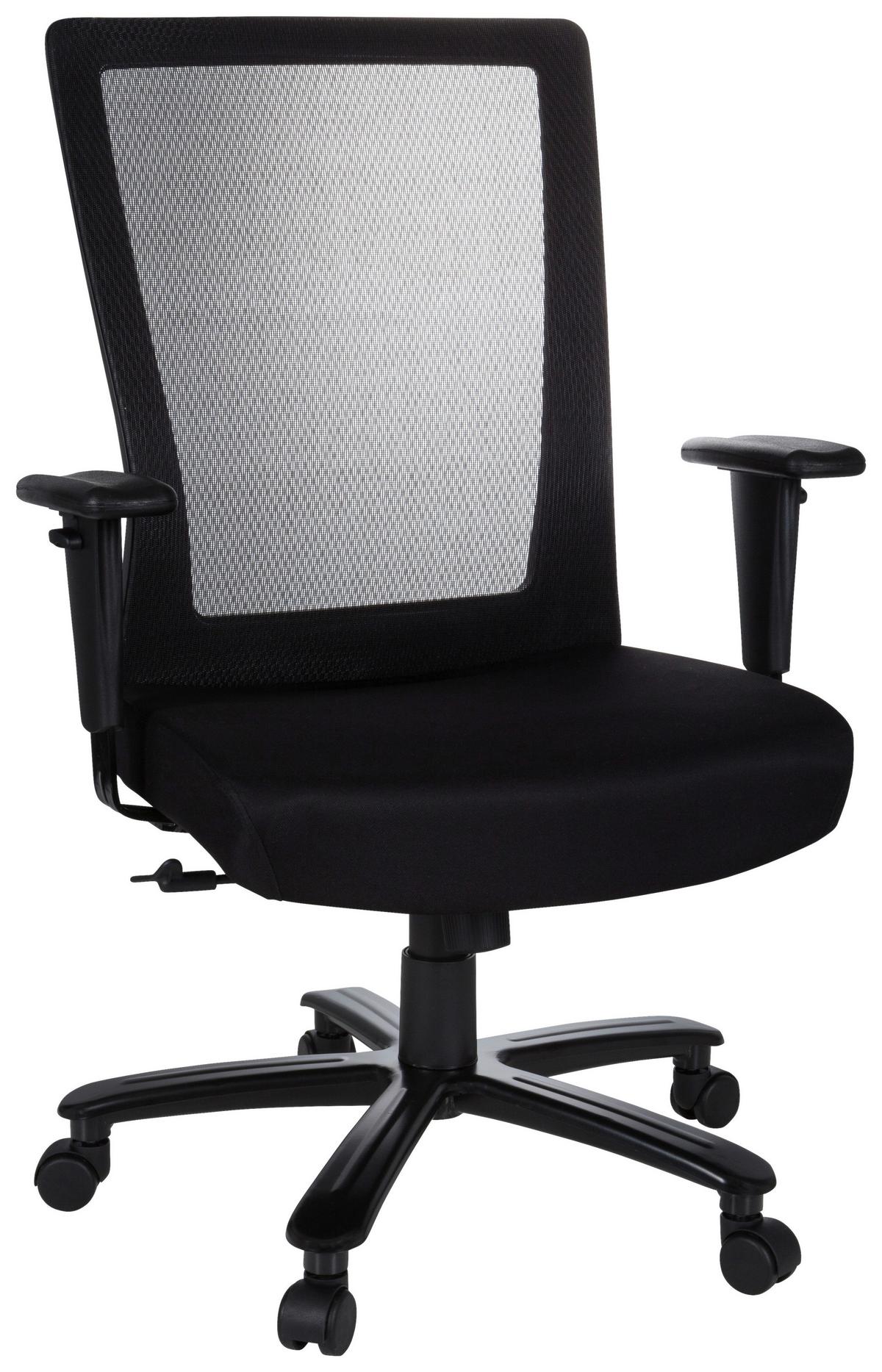 Drehstuhl XXL Extender - Chromfarben/Schwarz, MODERN, Kunststoff/Textil (72/120/65cm) - MID.YOU