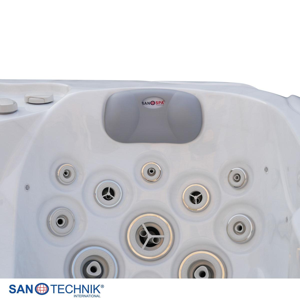 WHIRLPOOL Capri Grauweiß B: 210 cm - Grauweiß, KONVENTIONELL, Kunststoff (210/160/90cm) - Sanotechnik
