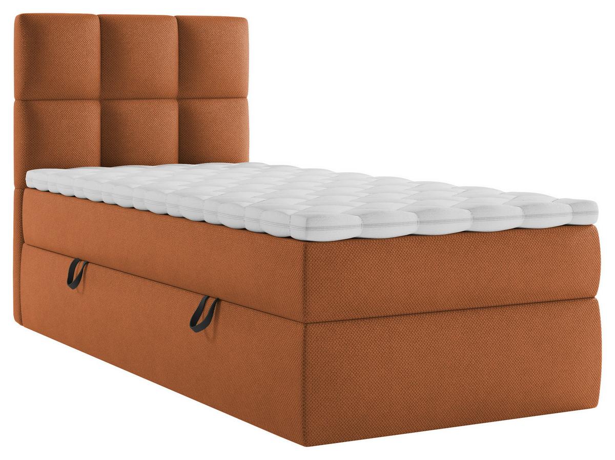 Boxbett Mit Topper & Bettkasten 90x200 Polly - Rostfarben/Schwarz, MODERN, Holz/Holzwerkstoff (90/200cm) - MID.YOU