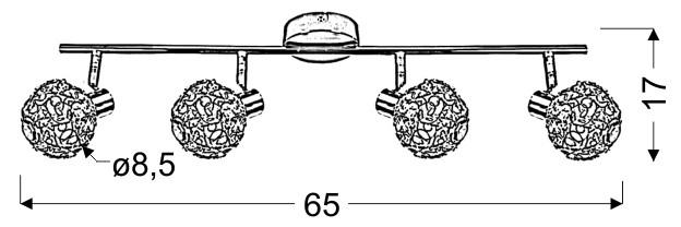 Strahler 94-13743 Collar - Chromfarben/Transparent, KONVENTIONELL, Glas/Metall (65/8.5/17cm)