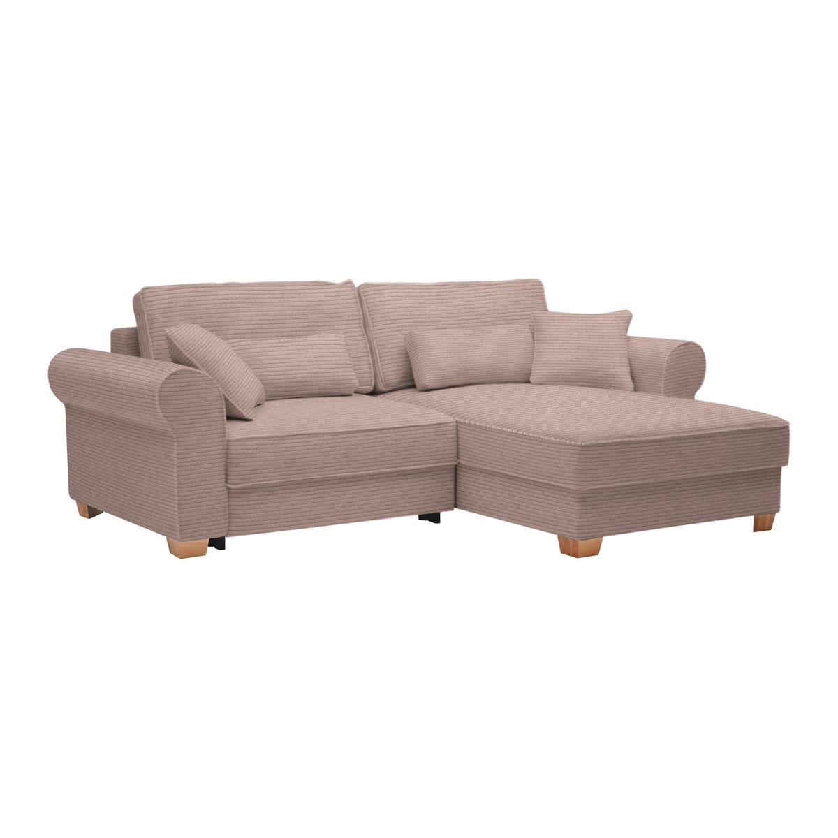 Sedací souprava ANGELO, oboustranná,růžový manšestr - růžová, Moderní, dřevo/kompozitní dřevo (255/92/185cm) - Mömax