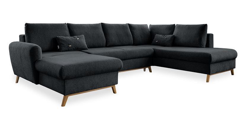 Wohnlandschaft Scandic Lagom Dunkelgrau U: 157x312x202 cm - Dunkelgrau/Naturfarben, Textil (157/312/202cm) - MID.YOU