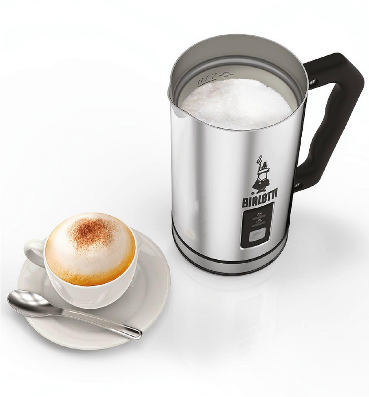 MILCHSCHÄUMER Edelstahl, Silberfarben - Silberfarben, Basics, Kunststoff/Metall (16/11/18.7cm) - Bialetti