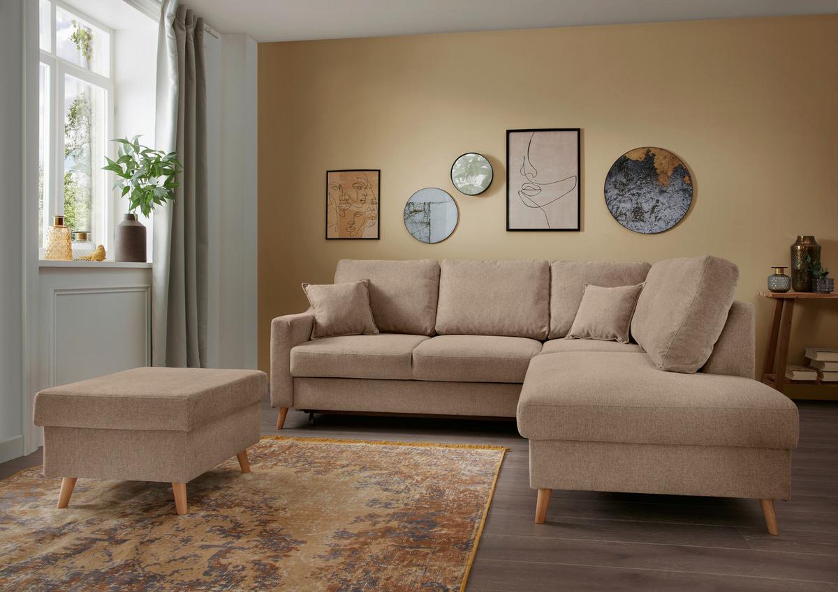 Ecksofa Valentina Hellbraun S: 230x200 Cm - Hellbraun/Naturfarben, MODERN, Textil (230/200cm) - Livetastic