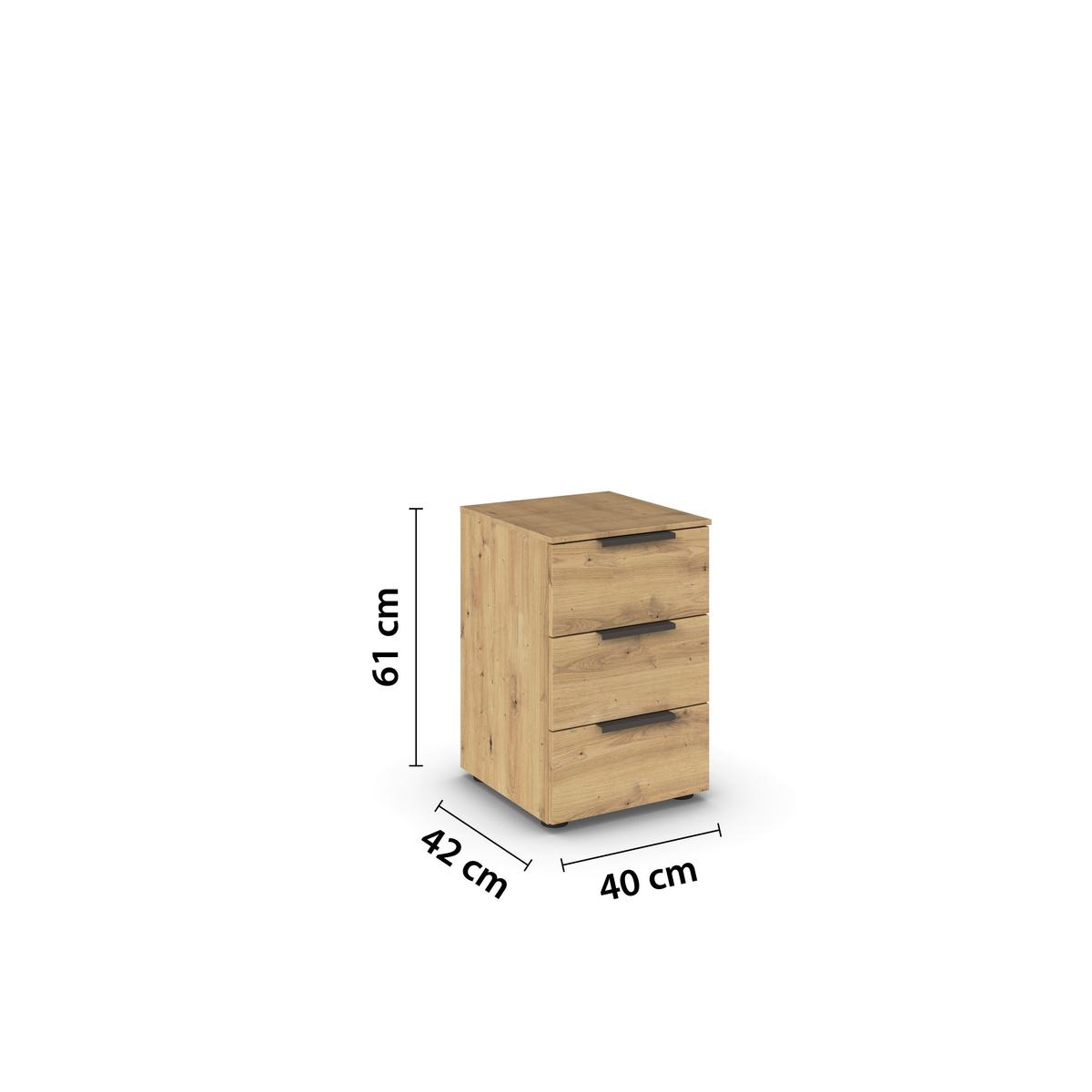 Nachtkästchen Eiche Artisan Flipp H: 61 Cm - Schwarz/Graphitfarben, MODERN, Holzwerkstoff (40/61/42cm) - Rauch Möbel