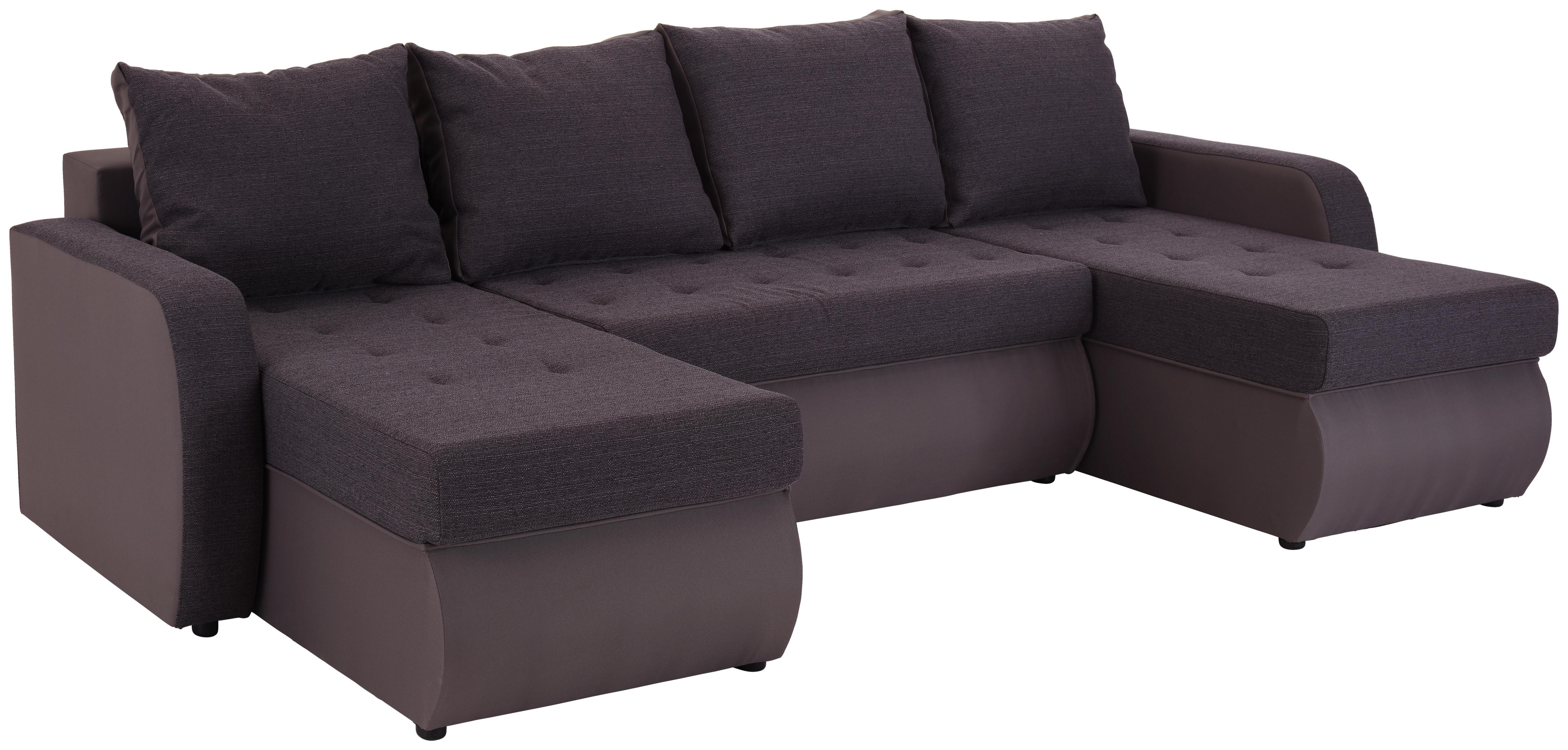 Sarokgarnitúra Paula 142x290x142 Cm - Szürke, modern, Fa/Textil (142/290/142cm) - Ombra