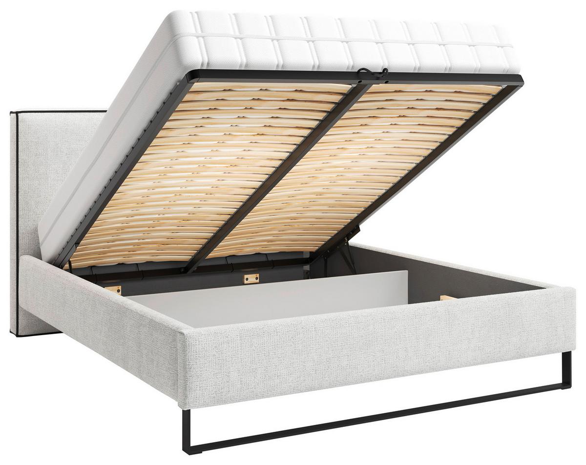 Polsterbett Winter Naturfarben Lf: 180x200 Cm - Schwarz/Naturfarben, MODERN, Holz/Holzwerkstoff (180/200cm) - MID.YOU