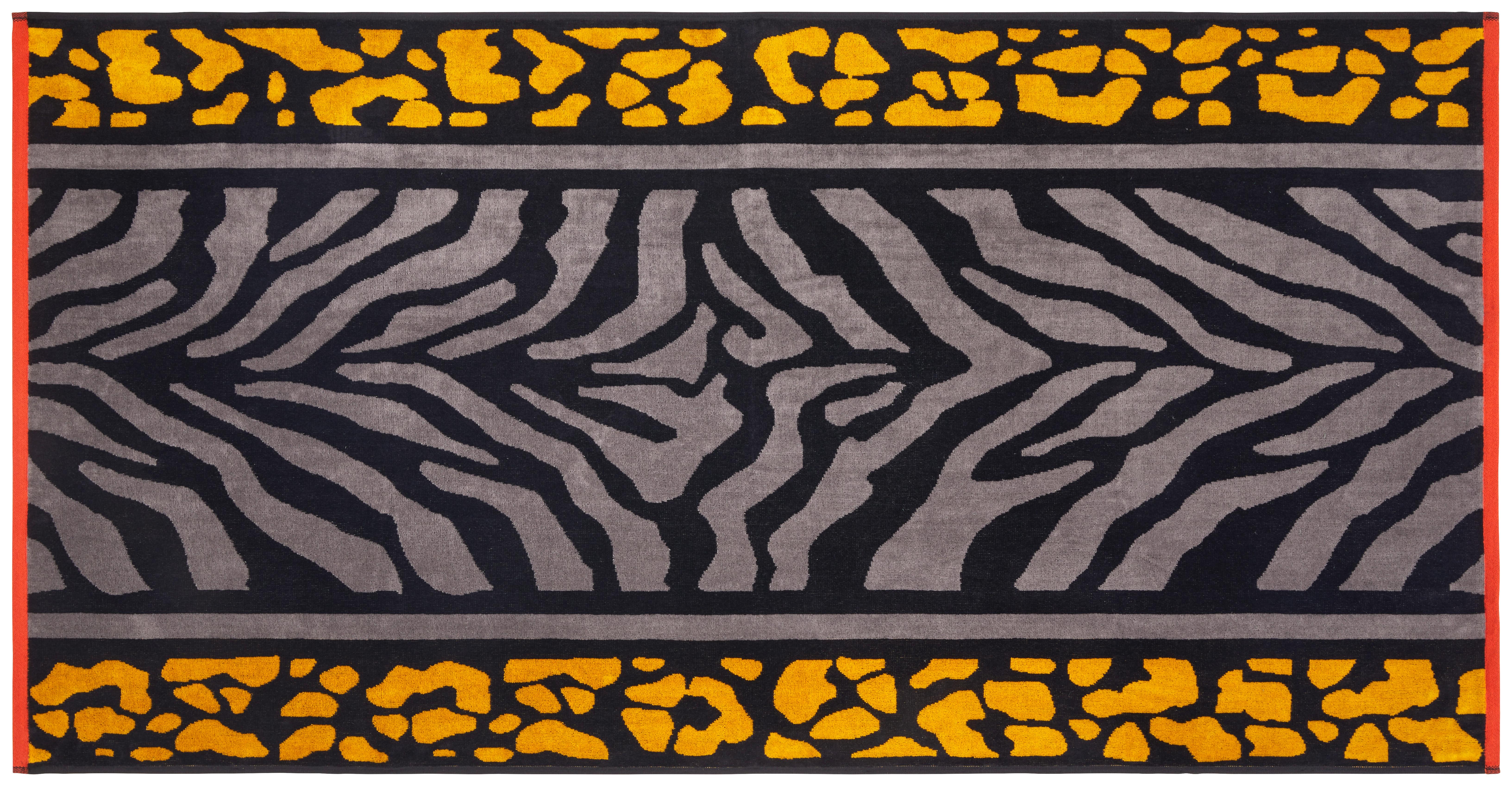 Strandtuch La Palma - Orange/Grau, KONVENTIONELL, Textil (75/150cm) - Ondega