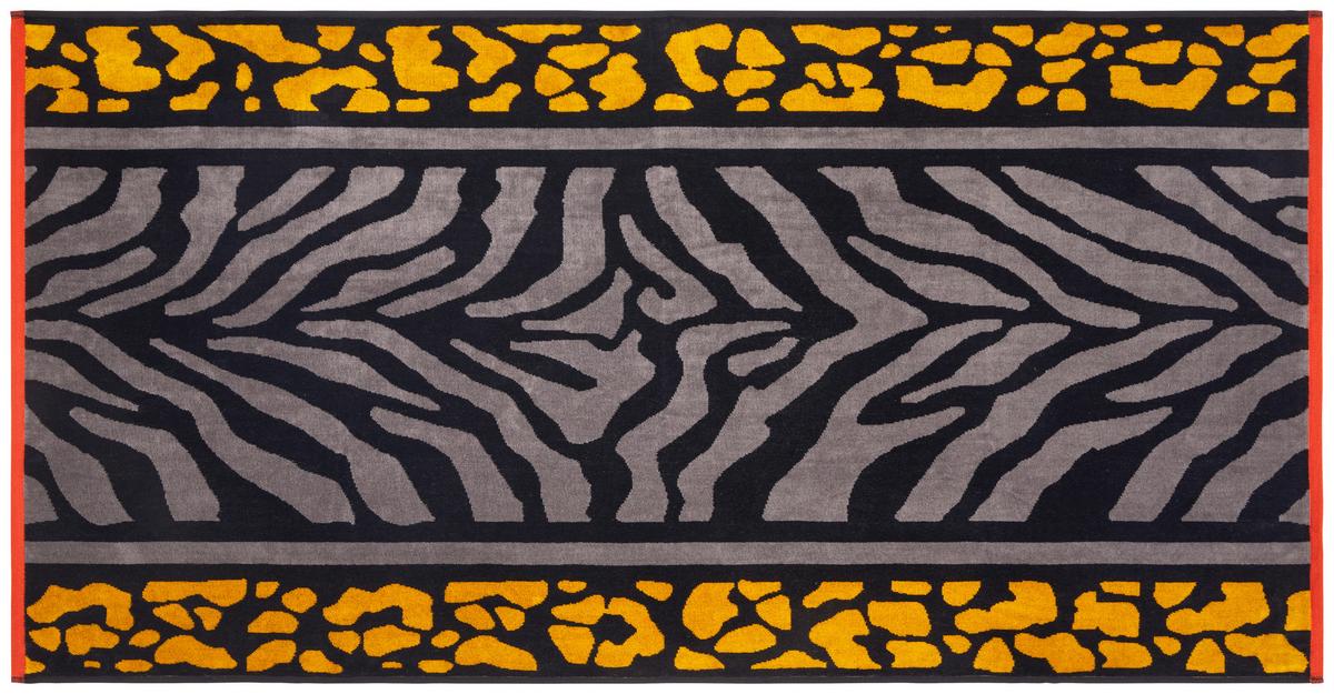 Strandtuch La Palma - Orange/Grau, KONVENTIONELL, Textil (75/150cm) - Ondega