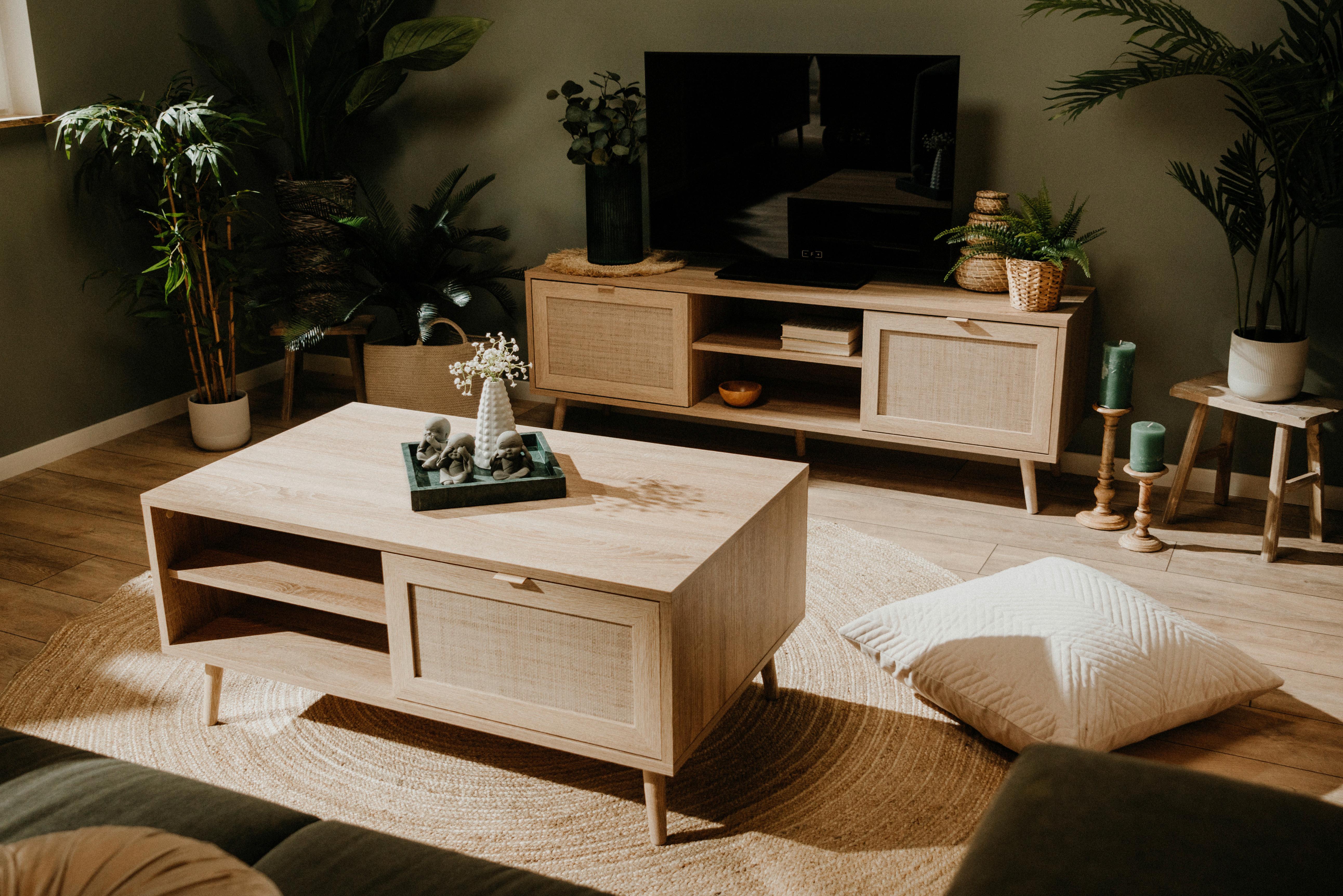 Couchtisch mit Drehtür und Fächer Bali, Eichefarben - Sonoma Eiche, Natur, Holz/Holzwerkstoff (100/60/46cm) - MID.YOU