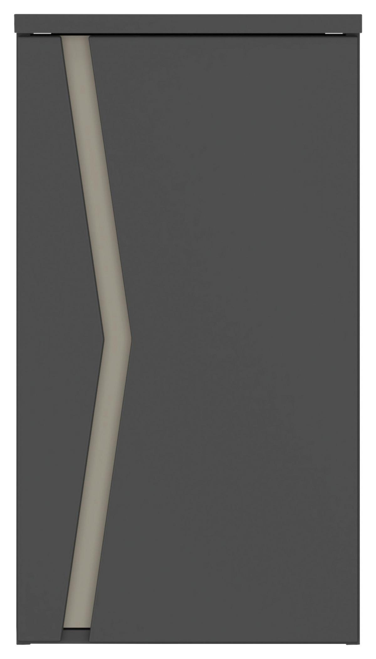 Badezimmer Manhatten Anthrazit, Kieselgrau B: 180cm - Anthrazit/Grau, MODERN, Holzwerkstoff (180/200/47,3cm) - Luca Bessoni